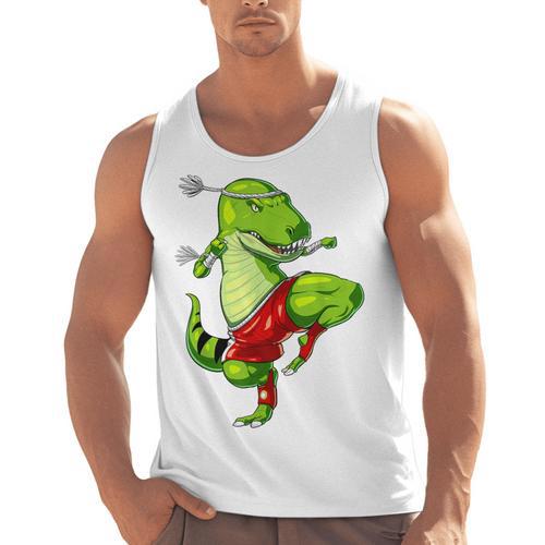 T-Rex Dinosaur Muay Thai Boxing Karate Martial Arts Kung Fu Men Tank Top - Nak Muay Co.