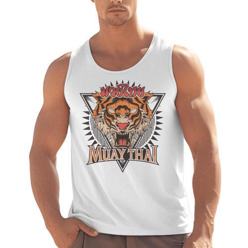 Tigar Muay Thai MMA Vintage Kickboxing Training Men Tank Top - Nak Muay Co.