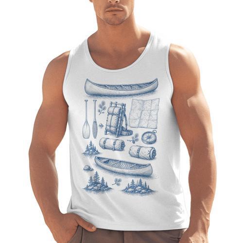Women's Canoe Wilderness Gear Vintage Chart Collection Illustration Men Tank Top - Paddle Life