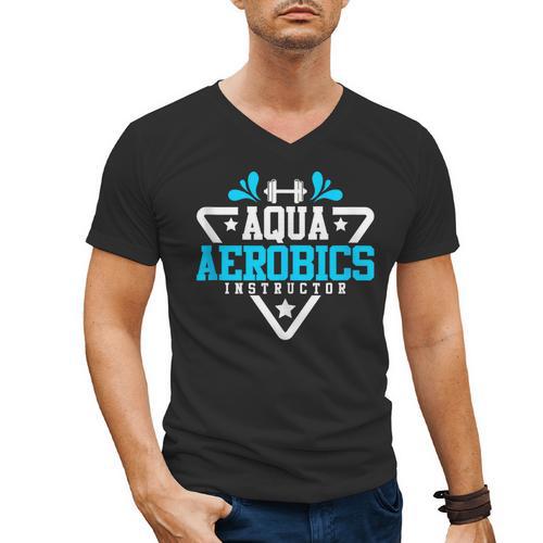 Aqua Aerobics Swimming Water Instructor Fitness Waterobics Men's V-Neck T-Shirt - SwimGear Co