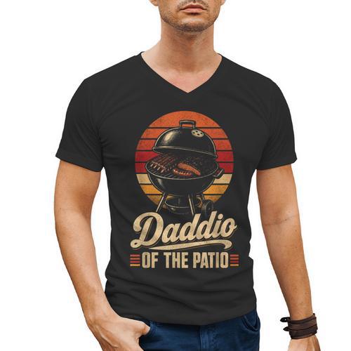 BBQ Dad Daddio Of The Patio Fathers Day Grilling Men's V-Neck T-Shirt - BBQ Dad Merch