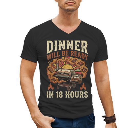 BBQ Dad Smoking Meat Smoker Barbecue Men's V-Neck T-Shirt - BBQ Dad Merch