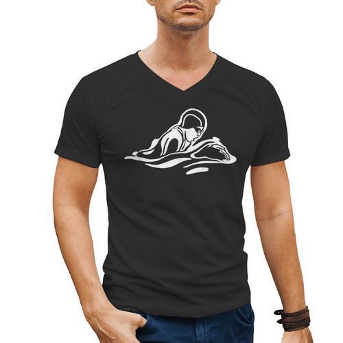 Breaststroke Swimming Stylized Design For Swimmers Men's V-Neck T-Shirt - SwimGear Co