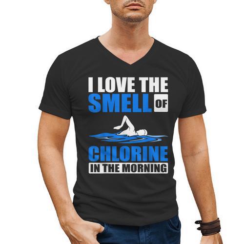 Cool Swimming Art Men Women Swimmer Swim Lover Pool Chlorine Men's V-Neck T-Shirt - SwimGear Co