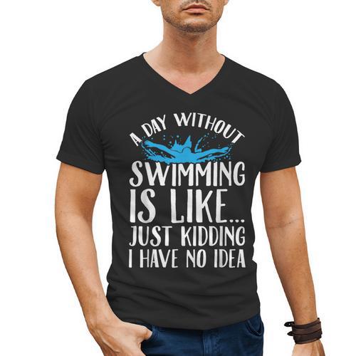 A Day Without Swimming Is Like Swimming Swimmer T-Shirt Men's V-Neck T-Shirt - SwimGear Co
