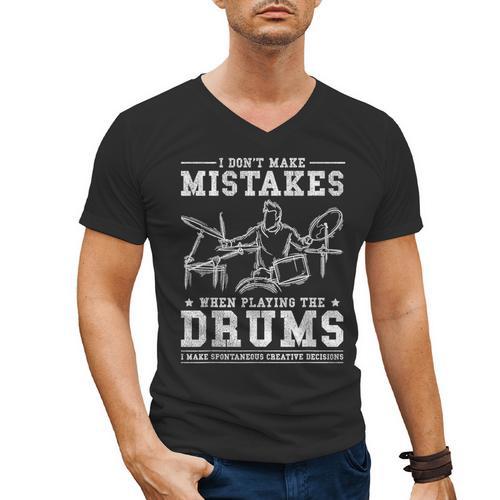 Drummer Music Drum Kit Men's V-Neck T-Shirt - Downbeat Supply