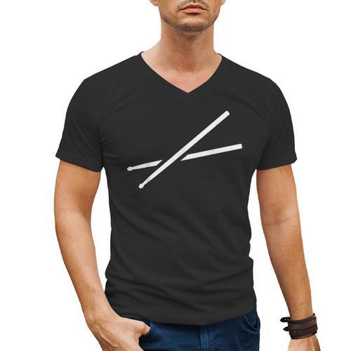 Drumsticks Drum Kit Men's V-Neck T-Shirt - Downbeat Supply