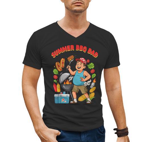Fun Summer BBQ Dad For Grilling Enthusiasts Men's V-Neck T-Shirt - BBQ Dad Merch