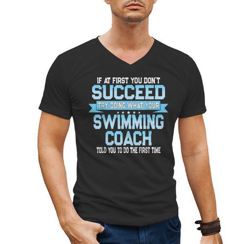 Fun Swimming Coach Meme Swimmer Saying Men's V-Neck T-Shirt - SwimGear Co