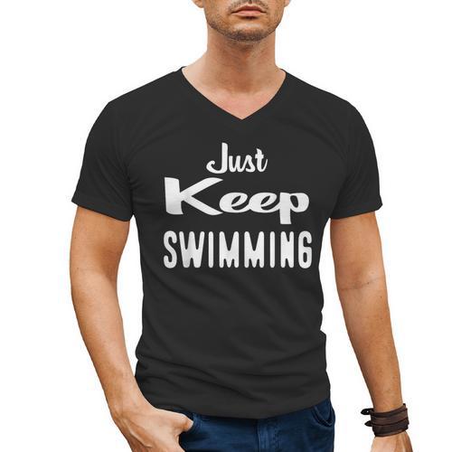 Just Keep Swimming T-Shirt Men's V-Neck T-Shirt - SwimGear Co