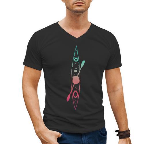 Kayak Lover Kayaking Canoe Paddling Water Sport Cute Kayaker Men's V-Neck T-Shirt - Paddle Life
