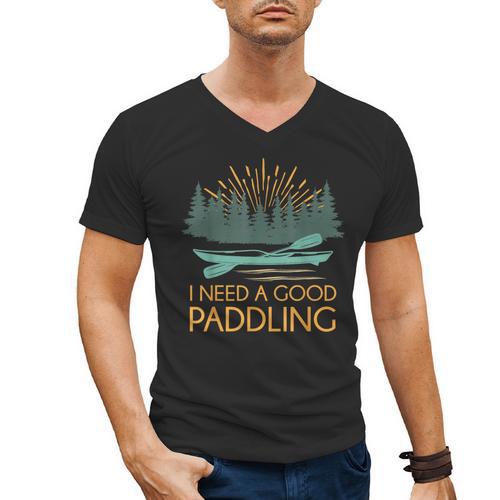 Kayaking Outdoor Water Sports Canoeing Paddle Kayak Men's V-Neck T-Shirt - Paddle Life