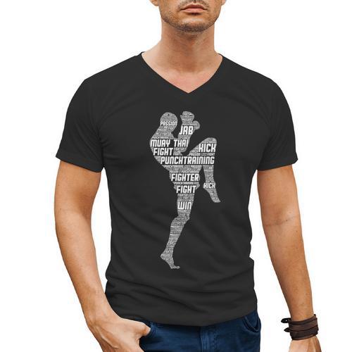 Muay Thai Thai Boxes Taekwondo Men Boys Children Men's V-Neck T-Shirt - Nak Muay Co.