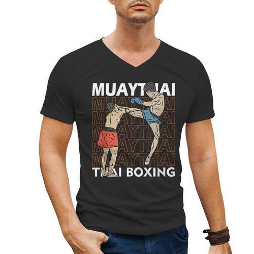 Muay Thai Boxing Men's V-Neck T-Shirt - Nak Muay Co.