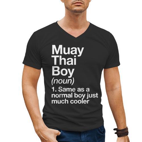 Muay Thai Boy Definition Martial Arts Sports Men's V-Neck T-Shirt - Nak Muay Co.