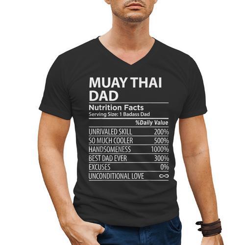 Muay Thai Dad Nutrition Facts Muay Thai Dad Men's V-Neck T-Shirt - Nak Muay Co.