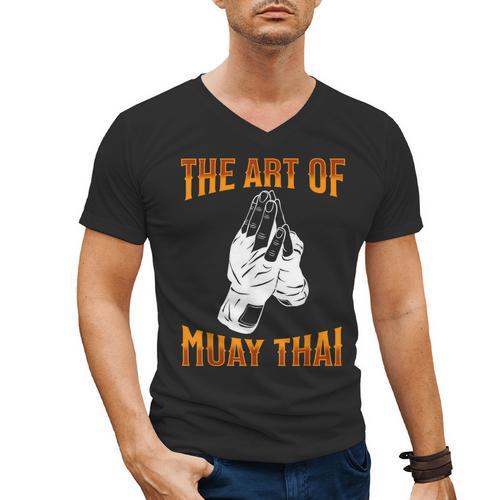 Muay Thai Fighter The Art Of Muay Thai Men's V-Neck T-Shirt - Nak Muay Co.