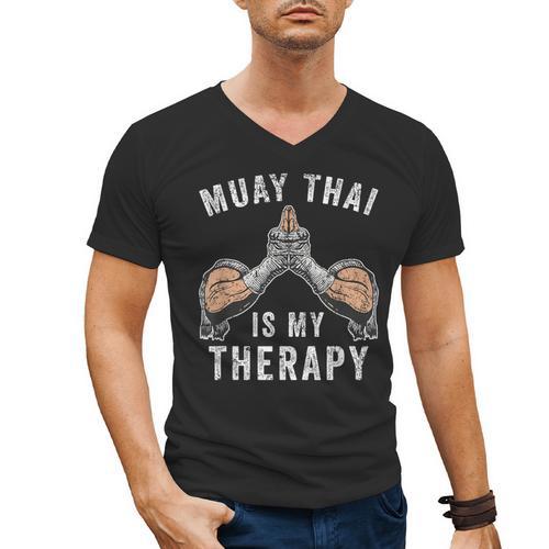 Muay Thai Fighter Martial Arts Sport Muay Thai Men's V-Neck T-Shirt - Nak Muay Co.