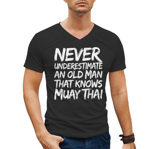 Muay Thai For Men Boys Dad Mixed Martial Arts Men's V-Neck T-Shirt - Nak Muay Co.
