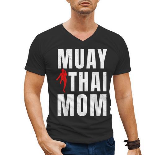Muay Thai Mom Martial Artis Combat Sports Mother's Day Men's V-Neck T-Shirt - Nak Muay Co.