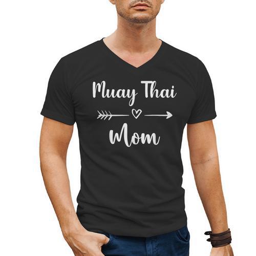 Muay Thai Mom Woman Muay Thai Sport Lover Men's V-Neck T-Shirt - Nak Muay Co.