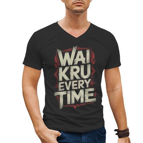 Muay Thai Wai Kru Respect Ritual Ceremony Fighter Identity Men's V-Neck T-Shirt - Nak Muay Co.