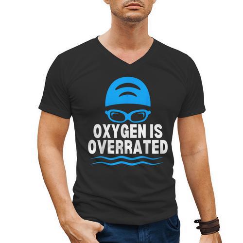 Oxygen Is Overrated Swimming Swim Men's V-Neck T-Shirt - SwimGear Co