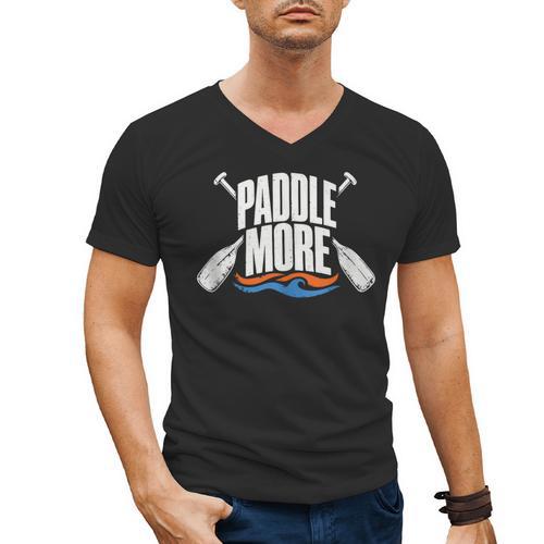 Paddle More Kayak Canoe Paddling Graphic Men's V-Neck T-Shirt - Paddle Life