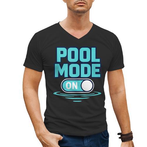 Pool Mode On Summer Swimming Vacation Men's V-Neck T-Shirt - SwimGear Co