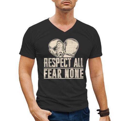 Respect All Fear None Muay Thai Men's V-Neck T-Shirt - Nak Muay Co.