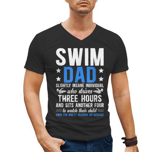 Swim Dad Definition Dad Of A Swimmer Father Swimming Dad Men's V-Neck T-Shirt - SwimGear Co