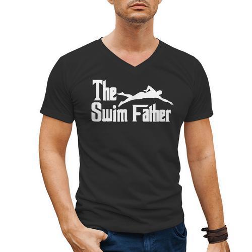 The Swim Father Swimming Dad Swimmer Men's V-Neck T-Shirt - SwimGear Co