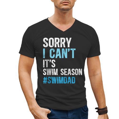 Swim Season Swim Dad Of A Swimmer Father Swimming Dad Men's V-Neck T-Shirt - SwimGear Co