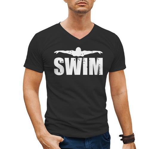 Swim Sports Swimming Water Athletic Swimmer Men's V-Neck T-Shirt - SwimGear Co