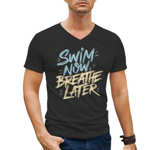 Swimmer Saying Swim Team Swimming Men's V-Neck T-Shirt - SwimGear Co