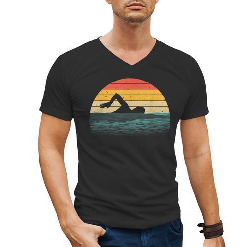 Swimming Art For Men Women Swim Coach Rescue Swimmer Men's V-Neck T-Shirt - SwimGear Co
