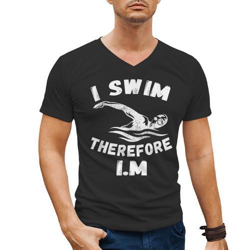 Swimming Competitive Freestyle Swim For Swimmer Men's V-Neck T-Shirt - SwimGear Co
