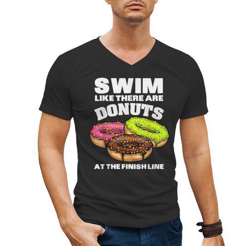 Swimming Donut Men Women Swimmer Sports Athlete Men's V-Neck T-Shirt - SwimGear Co