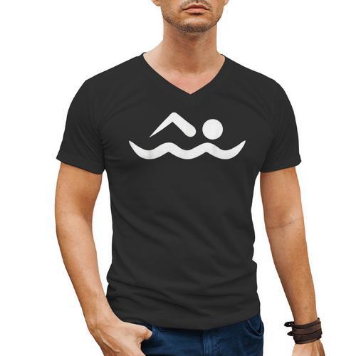 Swimming Icon Men's V-Neck T-Shirt - SwimGear Co