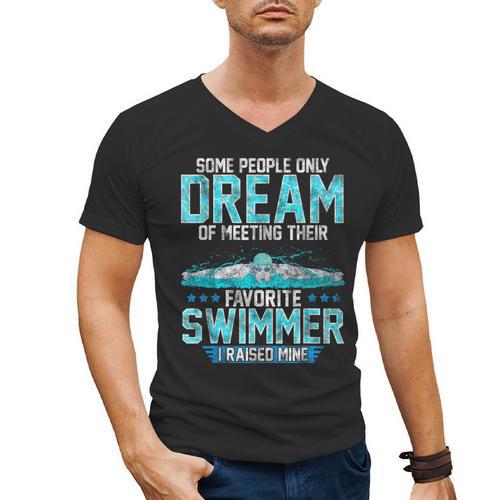 Swimming Parent Swimmer Mom Dad My Favorite Swim Meet Men's V-Neck T-Shirt - SwimGear Co