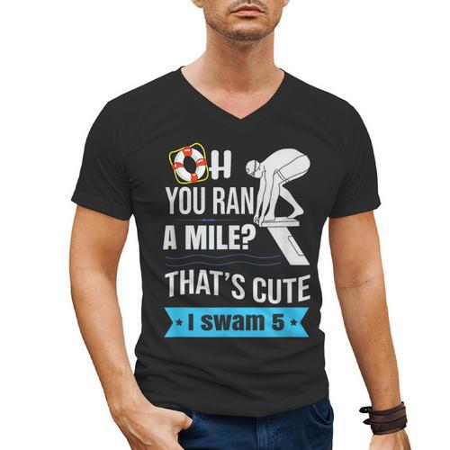 Swimming Saying For Swimmers Men's V-Neck T-Shirt - SwimGear Co