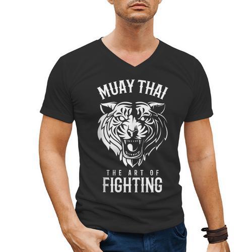 Tiger Muay Thai And Kickboxing Men's V-Neck T-Shirt - Nak Muay Co.