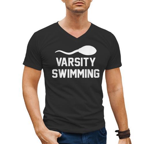 Varsity Swimming For Men Women Men's V-Neck T-Shirt - SwimGear Co