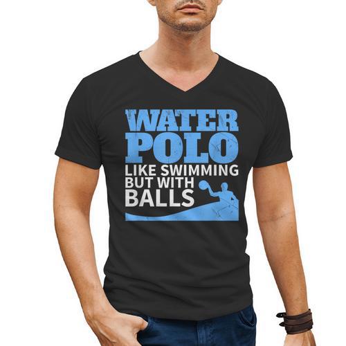 Water Polo Like Swimming But With Balls T-Shirt Men's V-Neck T-Shirt - SwimGear Co