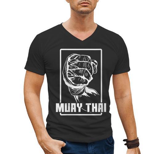 Women's Muay Thai Boxing Arm Men's V-Neck T-Shirt - Nak Muay Co.