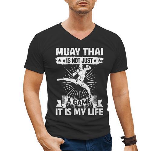 Women's Muay Thai Muay Thai Is Not Just a Game It Is My Life Men's V-Neck T-Shirt - Nak Muay Co.