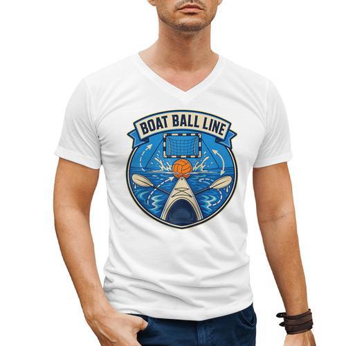 Boat Ball LINE Kayak Polo Canoe Team Raglan Baseball Tee Men's V-Neck T-Shirt - Paddle Life