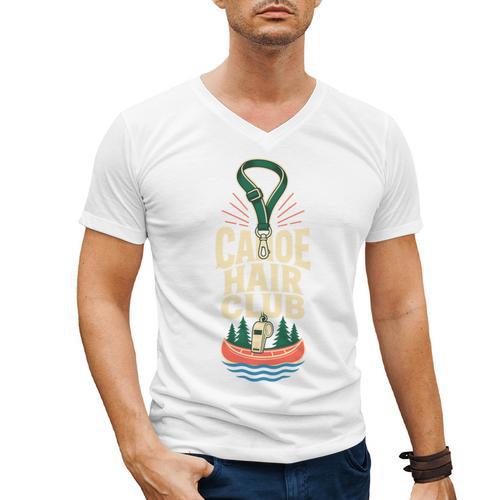 Canoe Hair Club Paddling Retro Men's V-Neck T-Shirt - Paddle Life