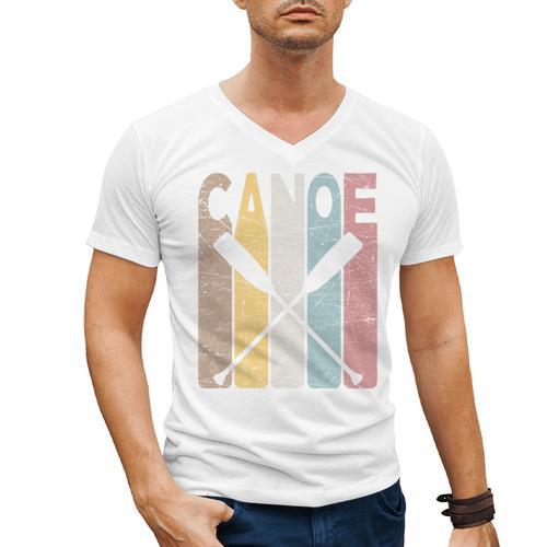Canoe Vintage Canoeing Retro Canoe Paddling Men's V-Neck T-Shirt - Paddle Life