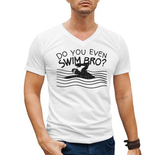 Do You Even Swim Bro Swimming Training Swimmer Men's V-Neck T-Shirt - SwimGear Co
